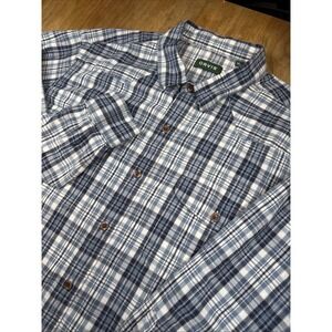 Orvis Men's Tech Long Sleeve Button Down Flannel Blue Sz XL Outdoors Western